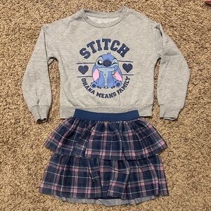 Disney Gray and Blue Stitch Kids Matching Set